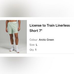 Lululemon Men’s License to Train Linerless Short 7"